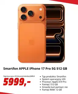 Media Markt Smartfon APPLE iPhone 17 Pro oferta