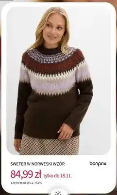 BonPrix Sweter w norweski wzór Bonprix oferta