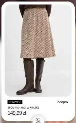 BonPrix Spódnica midi w kratkę Bonprix oferta