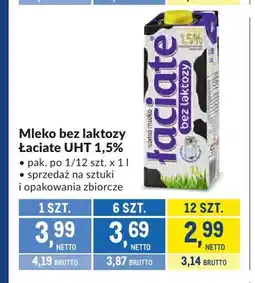 Makro Mleko UHT bez laktozy Łaciate 1,5% oferta