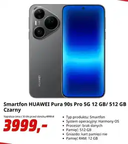 Media Markt Smartfon Huawei Pura 90s Pro 5 g 12 GB/ 512 Gb czarny oferta