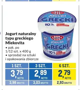 Jogurt naturalny typu greckiego Mlekovita