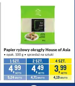 Makro Papier ryżowy okrągły House of Asia oferta