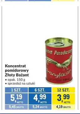 Makro Koncentrat pomidorowy Złoty Bażant oferta