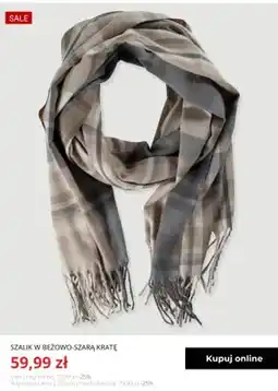 Greenpoint Szalik w beżowo-szarą kratę Greenpoint oferta