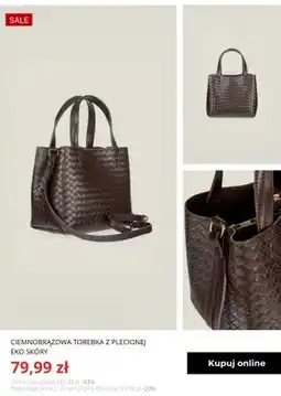 Greenpoint Ciemnobrązowa torebka z plecionej eko skóry Greenpoint oferta