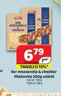 Delfin Ser mozzarella & cheddar wiórki Mlekovita oferta