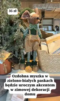 JYSK Myszka ozdobna w zielono-białych paskach oferta