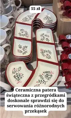 JYSK Ceramiczna patera świąteczna z przegródkami oferta