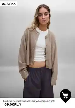 Bershka Kardigan z okrągłym dekoltem i wykończeniem soft Bershka oferta
