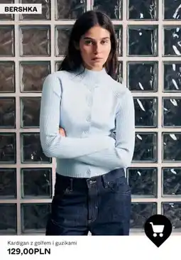 Bershka Kardigan z golfem i guzikami Bershka oferta