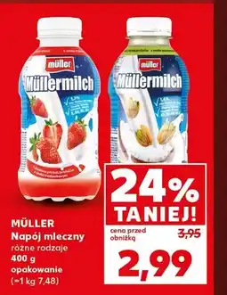 Kaufland Napój mleczny truskawkowy Müllermilch Müller oferta