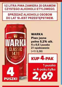 Kaufland Piwo 5,2% Warka 4-pak oferta