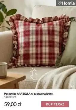 Homla Poszewka Arabella w czerwoną kratę 45x45 cm Homla oferta