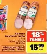 Carrefour Market Kiełbasa krakowska sucha Tarczyński z szynki, z indyka oferta