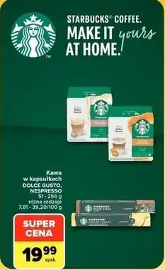 Carrefour Market Kawa w kapsułkach Starbucks Dolce Gusto, Nespresso oferta