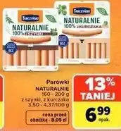 Carrefour Market Parówki Tarczyński NATURALNIE z szynki, z kurczaka oferta