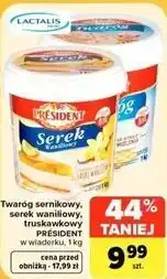 Carrefour Market Twaróg sernikowy, serek waniliowy, truskawkowy Président oferta