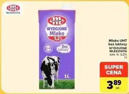 Carrefour Market Mleko UHT bez laktozy WYDOJONE MLEKOVITA zaw. tł. 3,2% oferta