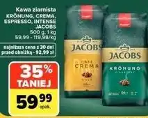 Carrefour Market Kawa ziarnista Krönung, Crema, Espresso, Intense Jacobs oferta