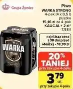 Carrefour Market Piwo Warka Strong 4-pak (4 x 0,5 l) puszka oferta