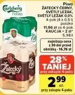 Carrefour Market Piwo Žatecký Černý, Světlý Ležák, Světlý Ležák 0,0% 4-pak (4 x 0,5 l) puszka oferta