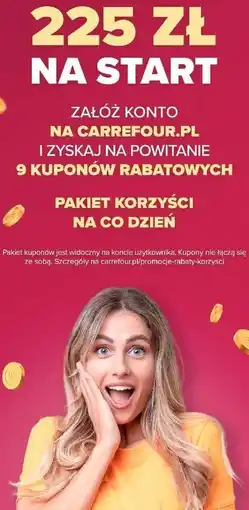 Carrefour Market Pakiet 9 kuponów rabatowych - 225 zł na start na carrefour.pl oferta
