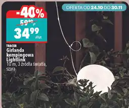 Biedronka Girlanda kempingowa Lightlink 10 m, 3 źródła światła, szara Tracer oferta