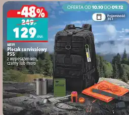 Biedronka Plecak survivalowy PS5 z wyposażeniem, czarny lub moro Setty oferta