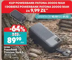 Biedronka Powerbank Premium Stark 5 30 000 mAh, 22,5 W, czarny Patona oferta