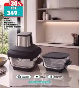 Biedronka Szklana frytkownica beztłuszczowa z dwiema misami czarna Huslog oferta
