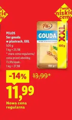 Lidl Ser gouda w plastrach Pilos XXL oferta