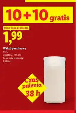 Lidl Wkład parafinowy czas palenia 38 h oferta