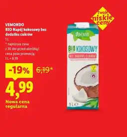 Lidl Napój kokosowy bez dodatku cukrów Vemondo oferta