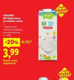 Lidl Napój sojowy bez dodatku cukrów Vemondo oferta