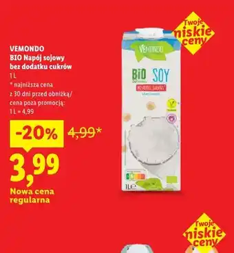 Lidl Napój sojowy bez dodatku cukrów Vemondo oferta