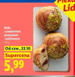 Lidl Rolls z nadzieniem pistacjowo-malinowym Piekarnia Lidla oferta
