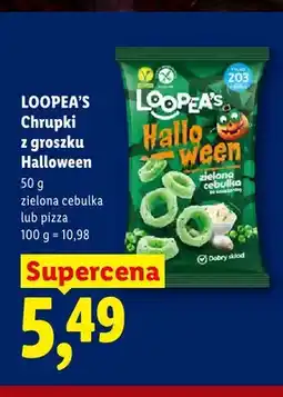 Lidl Chrupki z groszku Halloween pizza Loopea's oferta