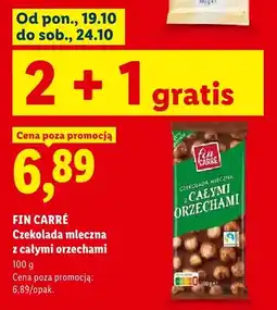 Lidl Czekolada mleczna z całymi orzechami Fin Carré oferta