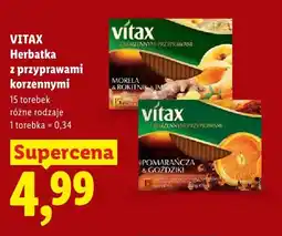 Lidl Herbatka Vitax z przyprawami korzennymi Pomarańcza & Goździki oferta