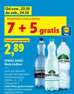 Lidl Woda źródlana gazowana mocny gaz Żywiec Zdrój oferta