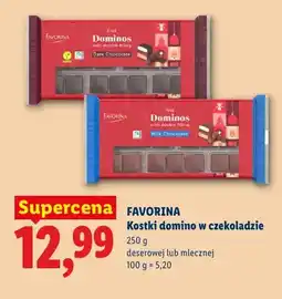 Lidl Kostki domino w czekoladzie mlecznej Favorina oferta