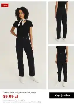 Greenpoint Czarne spodnie jeansowe mom fit Greenpoint oferta