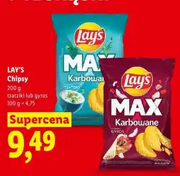 Lidl Chipsy Lay's MAX Karbowane o smaku gyros oferta