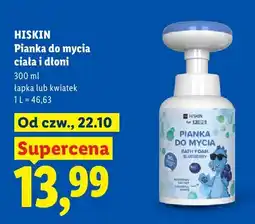 Lidl Pianka do mycia ciała i dłoni Hiskin łapka oferta