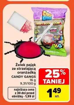 Carrefour Żelek pająk ze strzelającą oranżadką Candy Gangs oferta