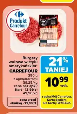 Carrefour Burgery wołowe w stylu amerykańskim Carrefour oferta