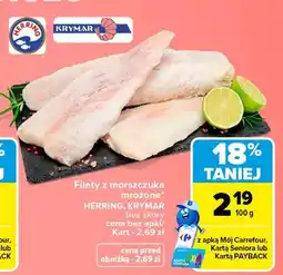 Carrefour Filety z morszczuka mrożone bez skóry Herring oferta