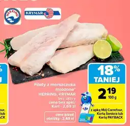 Carrefour Filety z morszczuka mrożone bez skóry Herring Krymar oferta