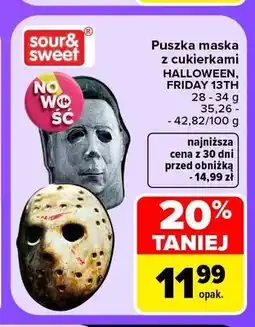 Carrefour Puszka maska z cukierkami Friday 13th Sour & Sweet oferta